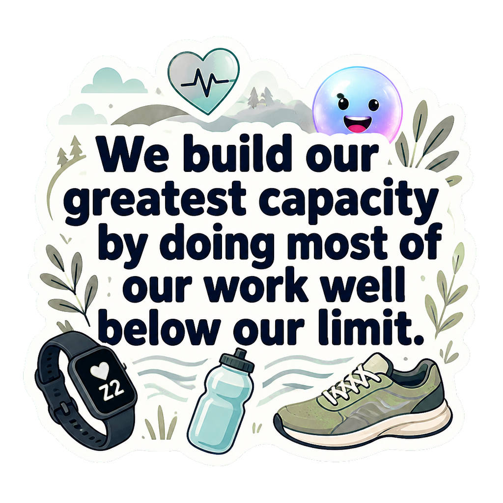 We build our greatest capacity by doing most of our work well below our limit.