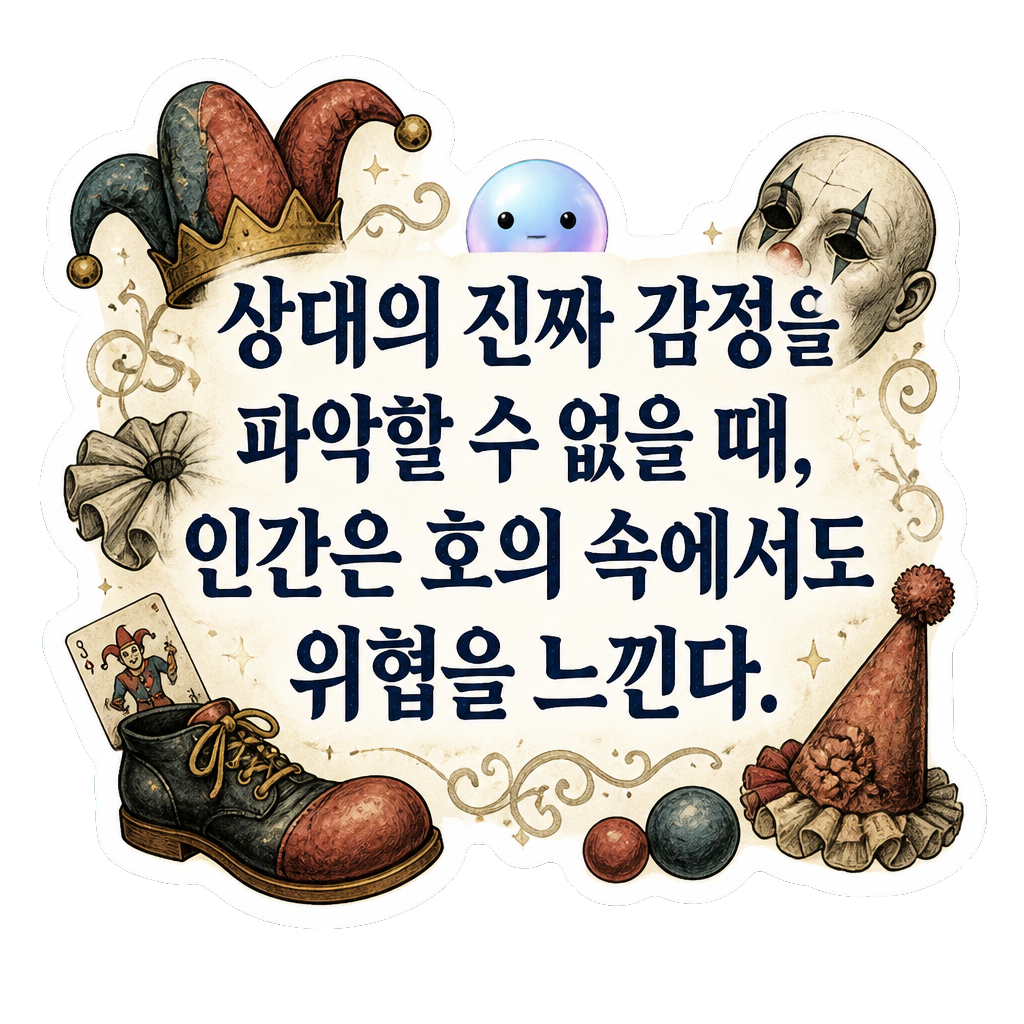 상대의 진짜 감정을 파악할 수 없을 때, 인간은 호의 속에서도 위협을 느낀다.