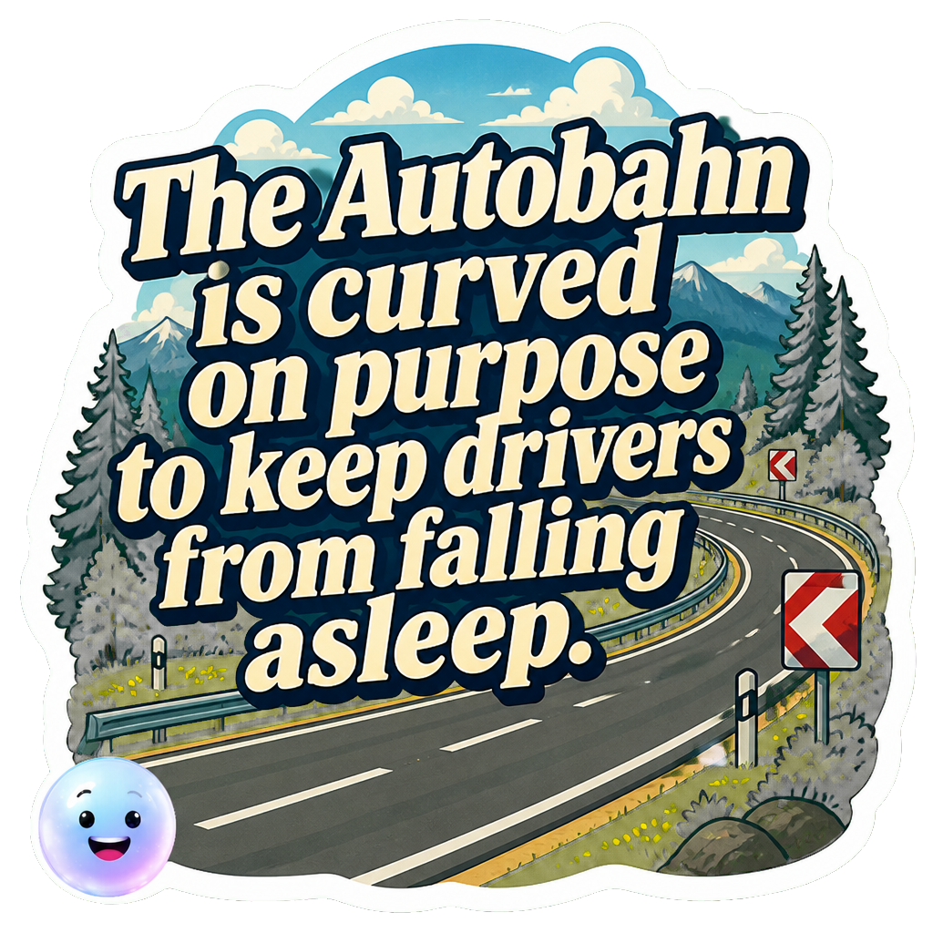 The Autobahn is curved on purpose to keep drivers from falling asleep.