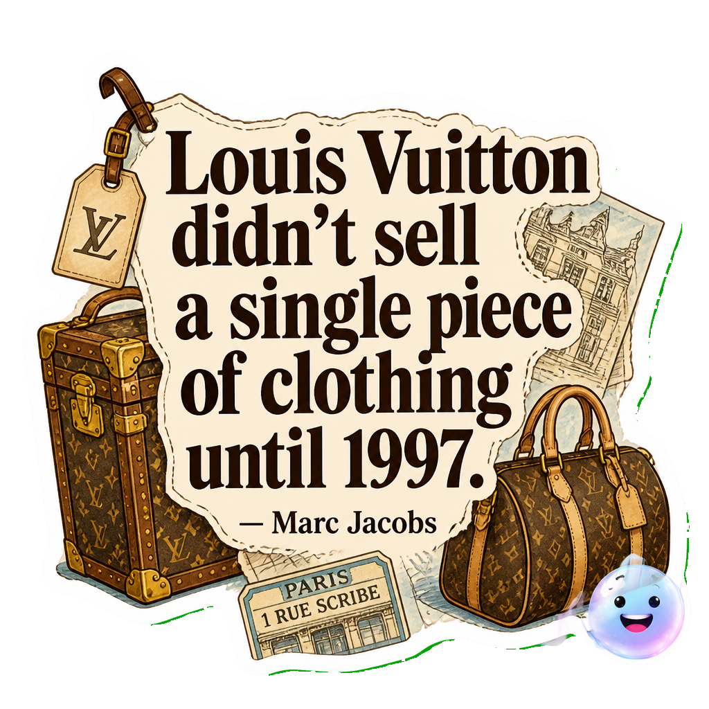 Louis Vuitton didn't sell a single piece of clothing until 1997.