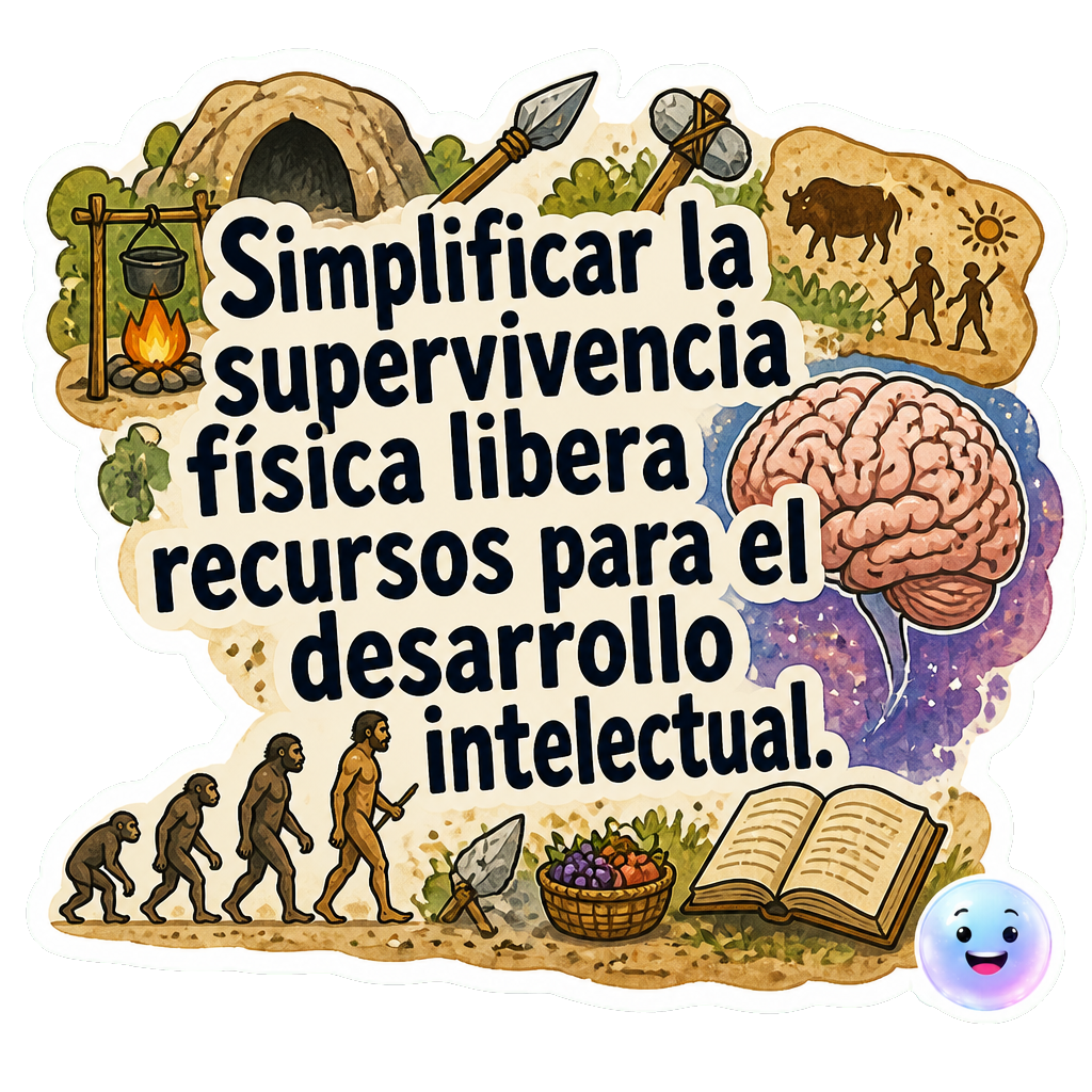 Simplificar la supervivencia física libera recursos para el desarrollo intelectual.