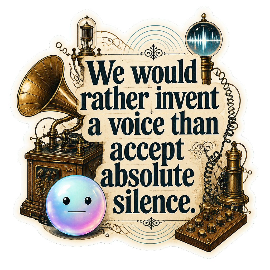 We would rather invent a voice than accept absolute silence.