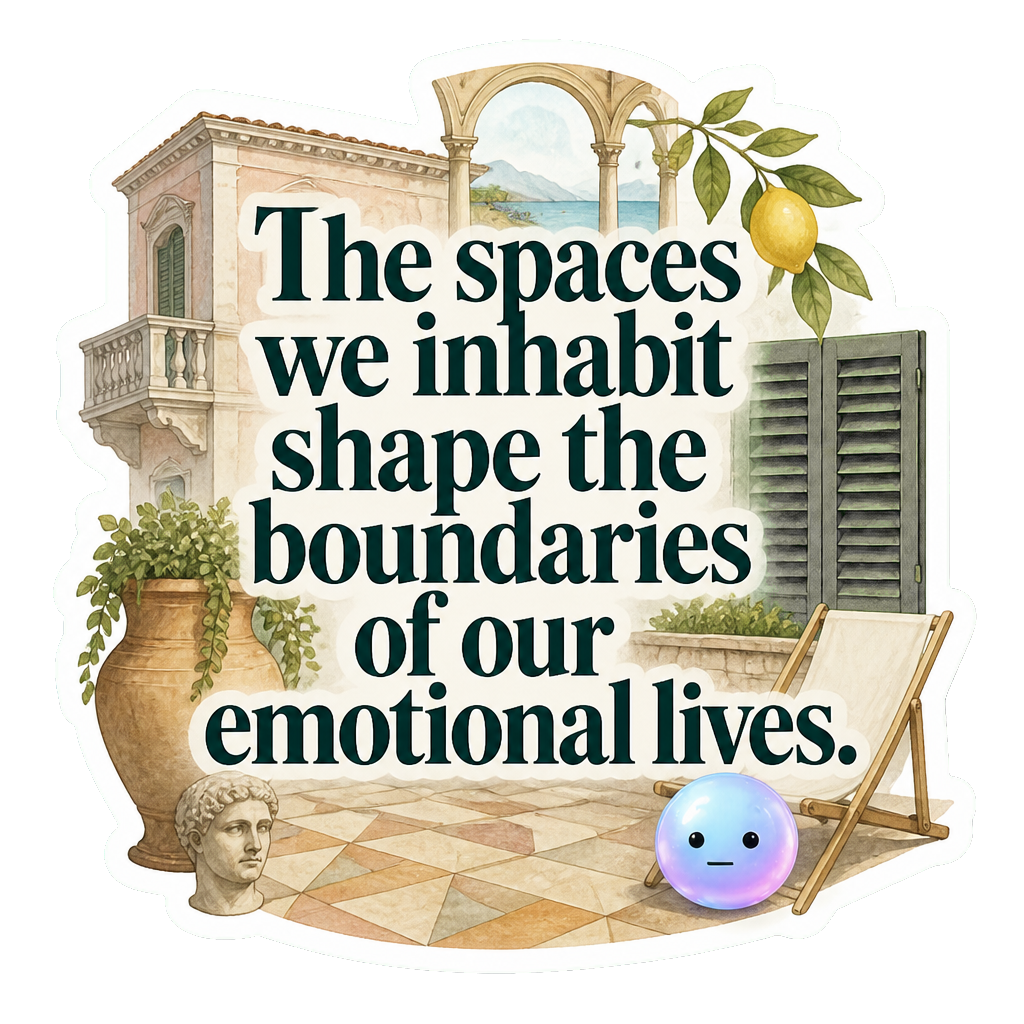 The spaces we inhabit shape the boundaries of our emotional lives.