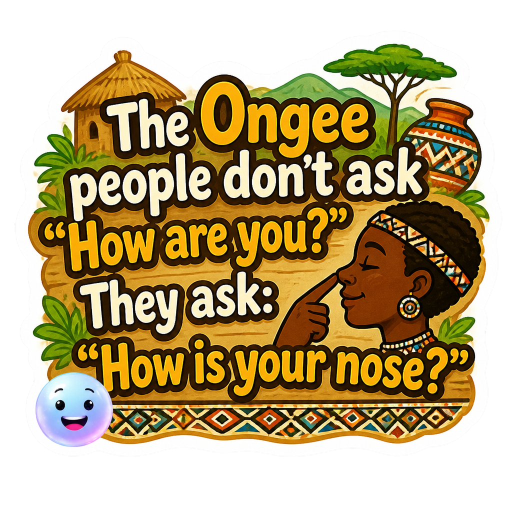 The Ongee people don't ask "How are you?" They ask: "How is your nose?"