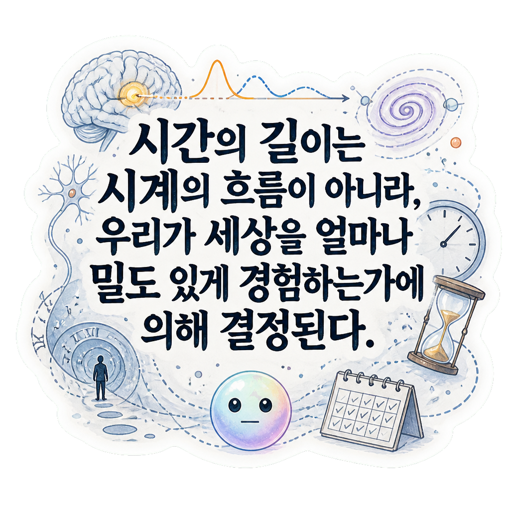시간의 길이는 시계의 흐름이 아니라, 우리가 세상을 얼마나 밀도 있게 경험하는가에 의해 결정된다.