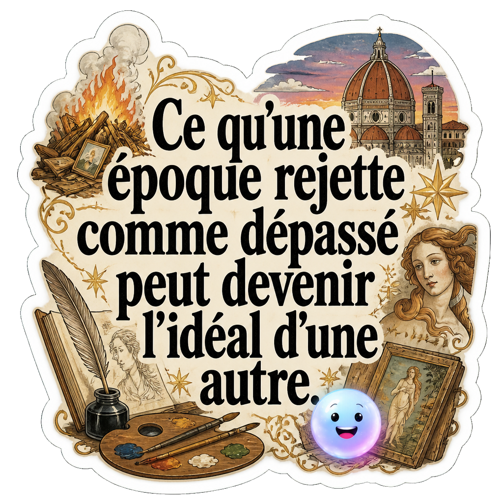 Ce qu'une époque rejette comme dépassé peut devenir l'idéal d'une autre.
