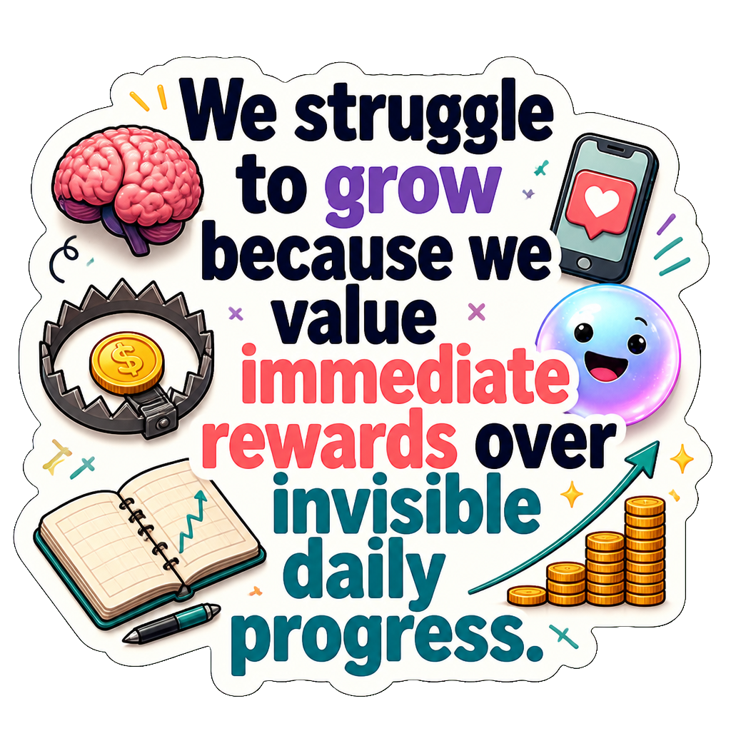 We struggle to grow because we value immediate rewards over invisible daily progress.
