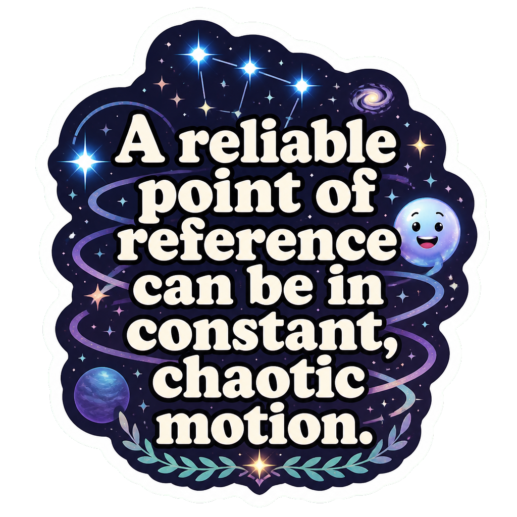 A reliable point of reference can be in constant, chaotic motion.