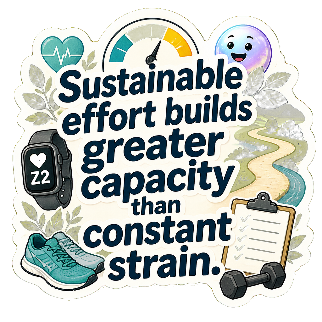 Sustainable effort builds greater capacity than constant strain.