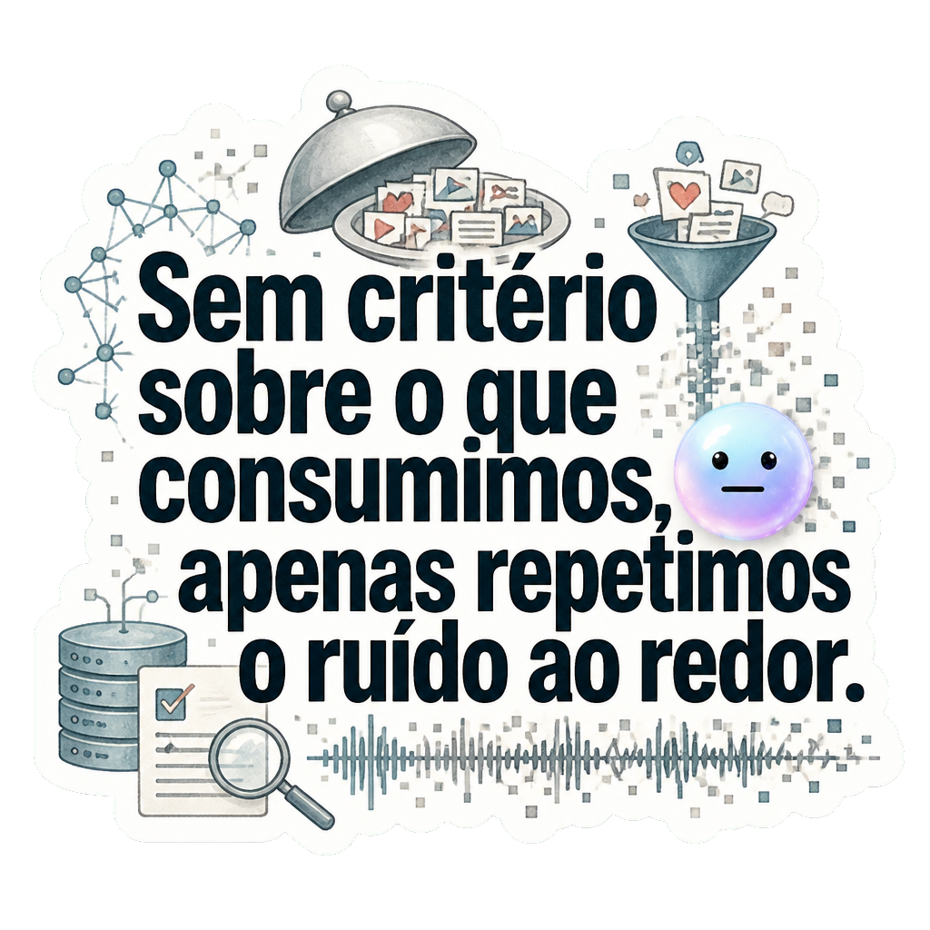 Sem critério sobre o que consumimos, apenas repetimos o ruído ao redor.