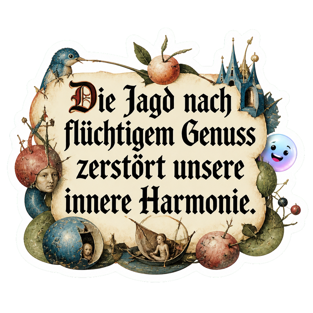 Die Jagd nach flüchtigem Genuss zerstört unsere innere Harmonie.