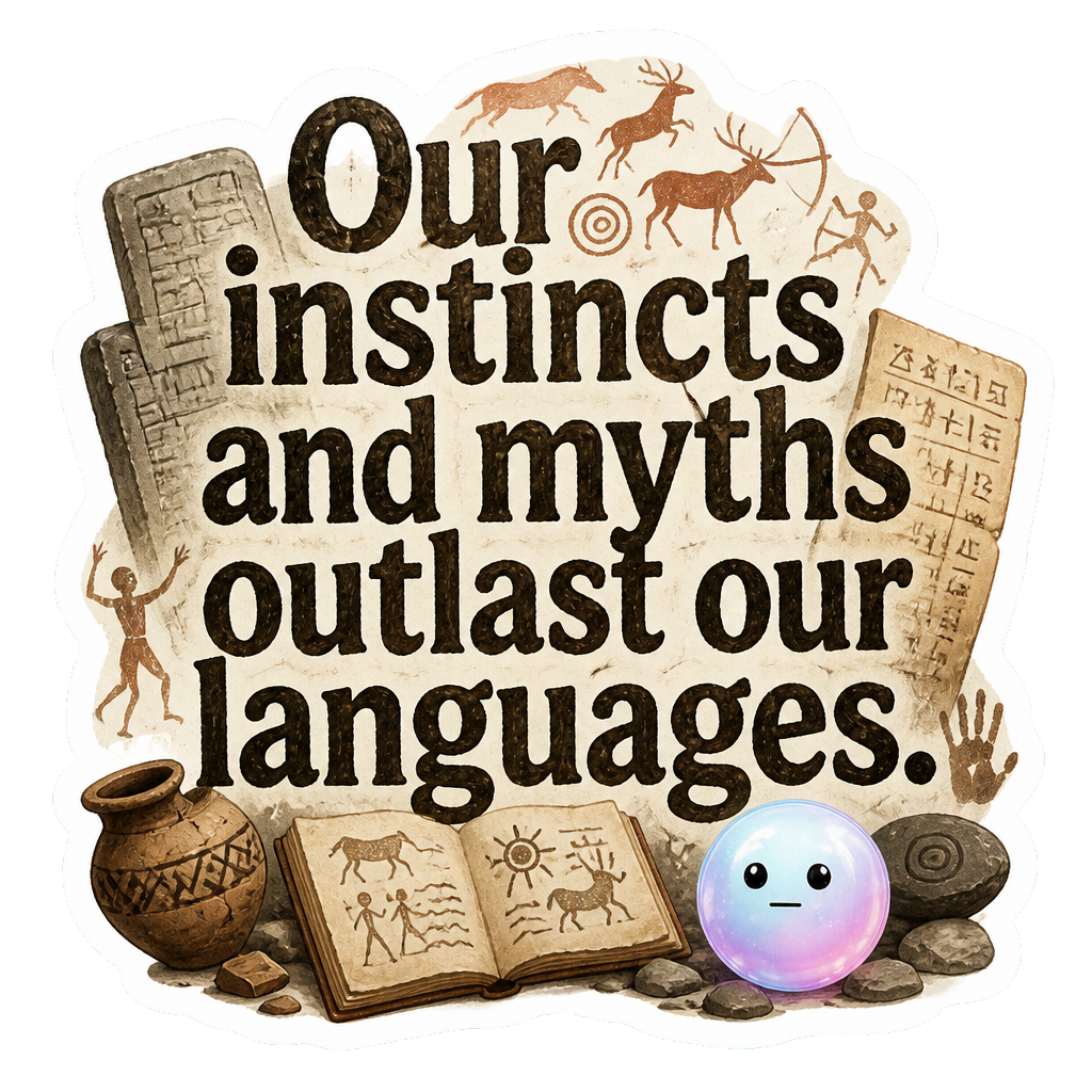 Our instincts and myths outlast our languages.