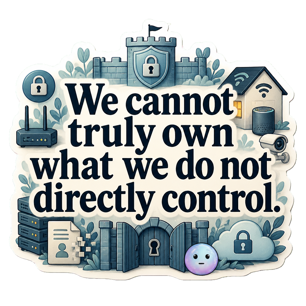 We cannot truly own what we do not directly control.