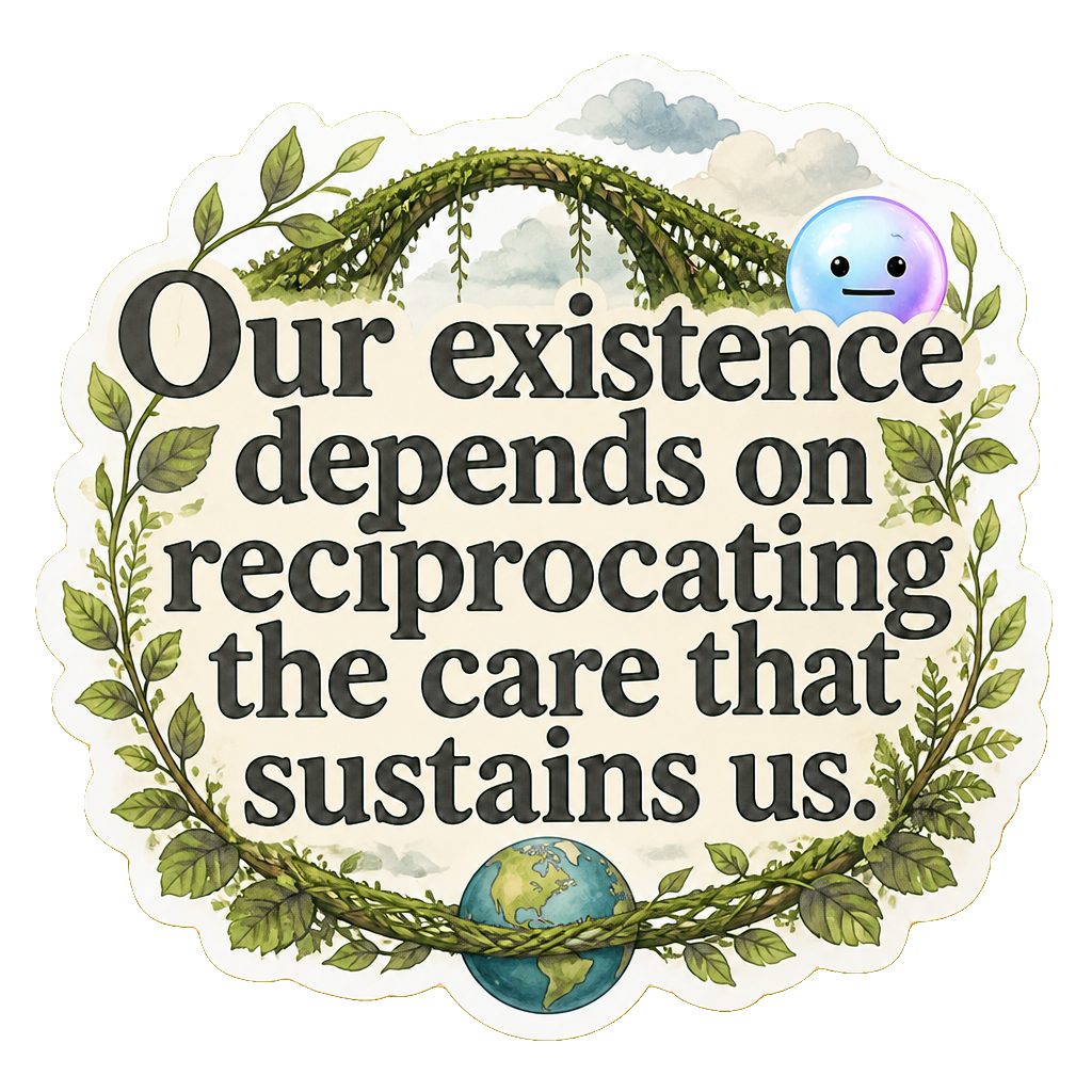 Our existence depends on reciprocating the care that sustains us.