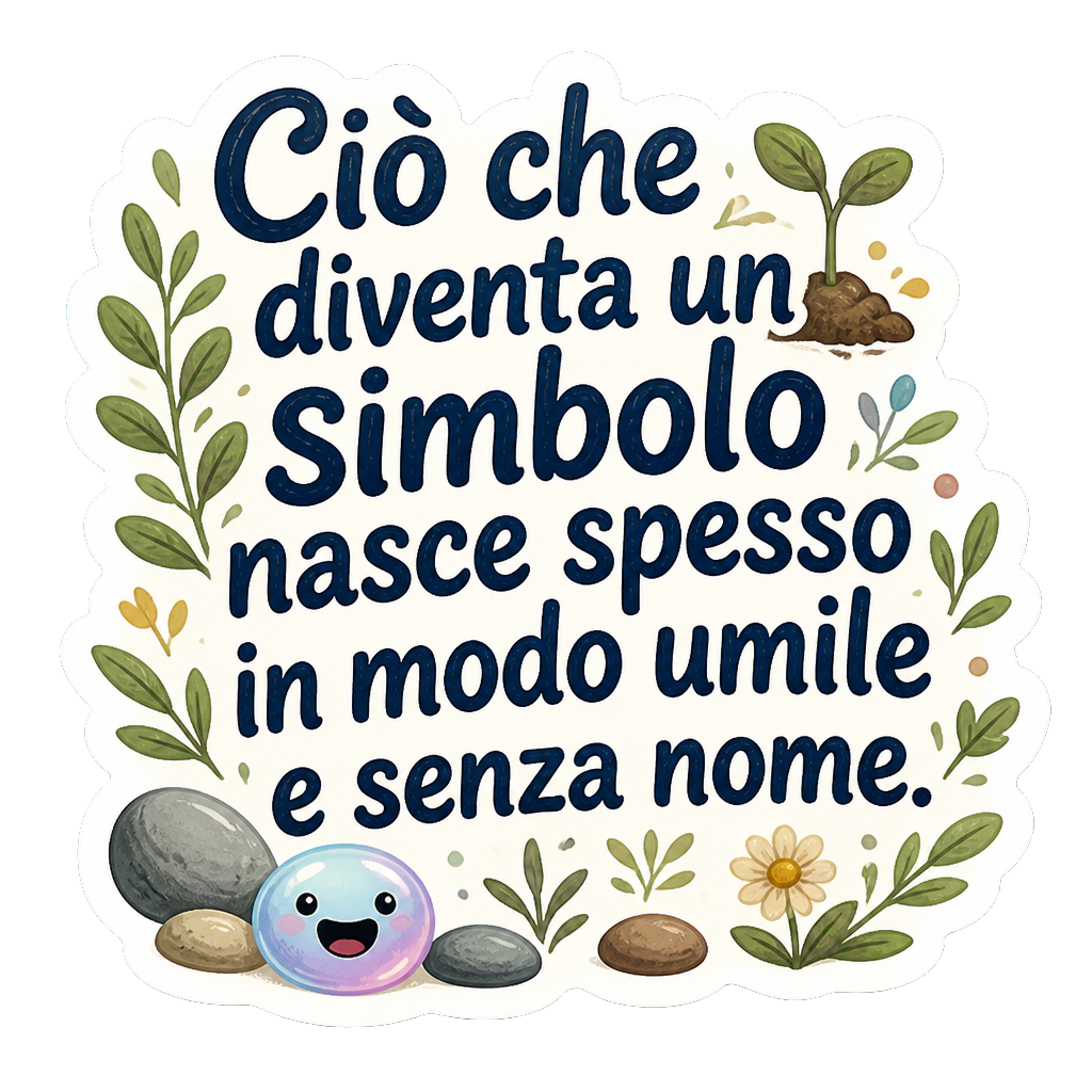 Ciò che diventa un simbolo nasce spesso in modo umile e senza nome.
