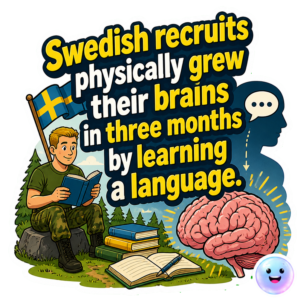Swedish recruits physically grew their brains in three months by learning a language.