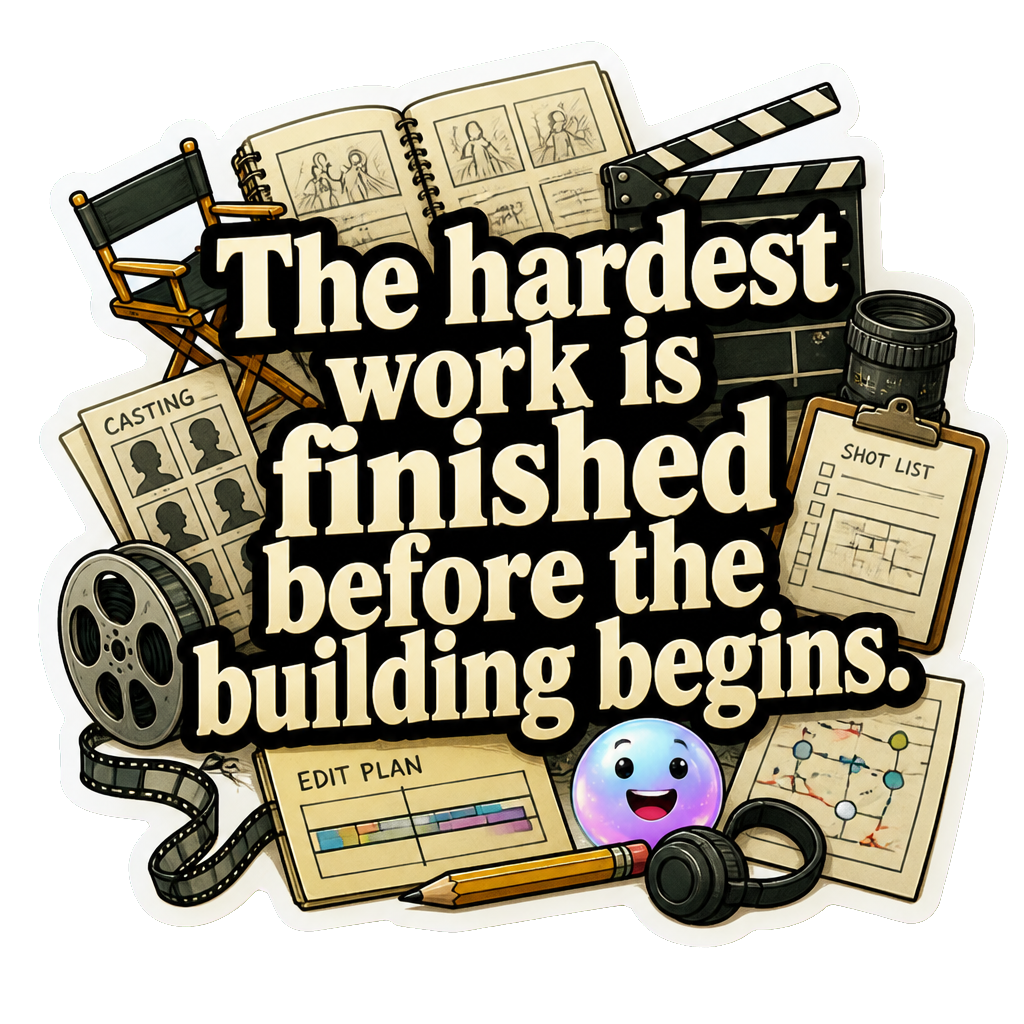 The hardest work is finished before the building begins.