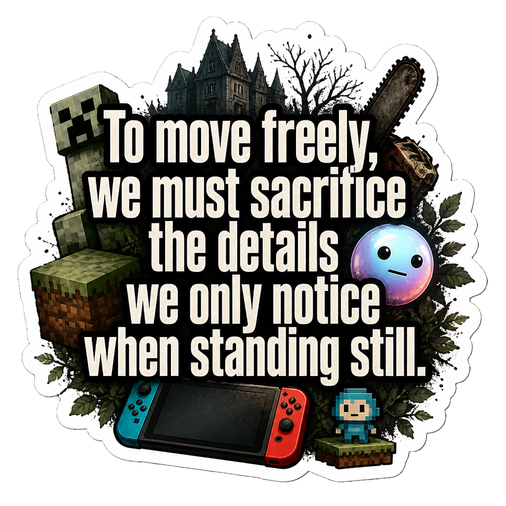 To move freely, we must sacrifice the details we only notice when standing still.
