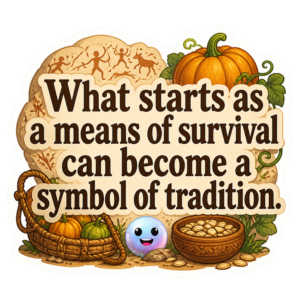 What starts as a means of survival can become a symbol of tradition.