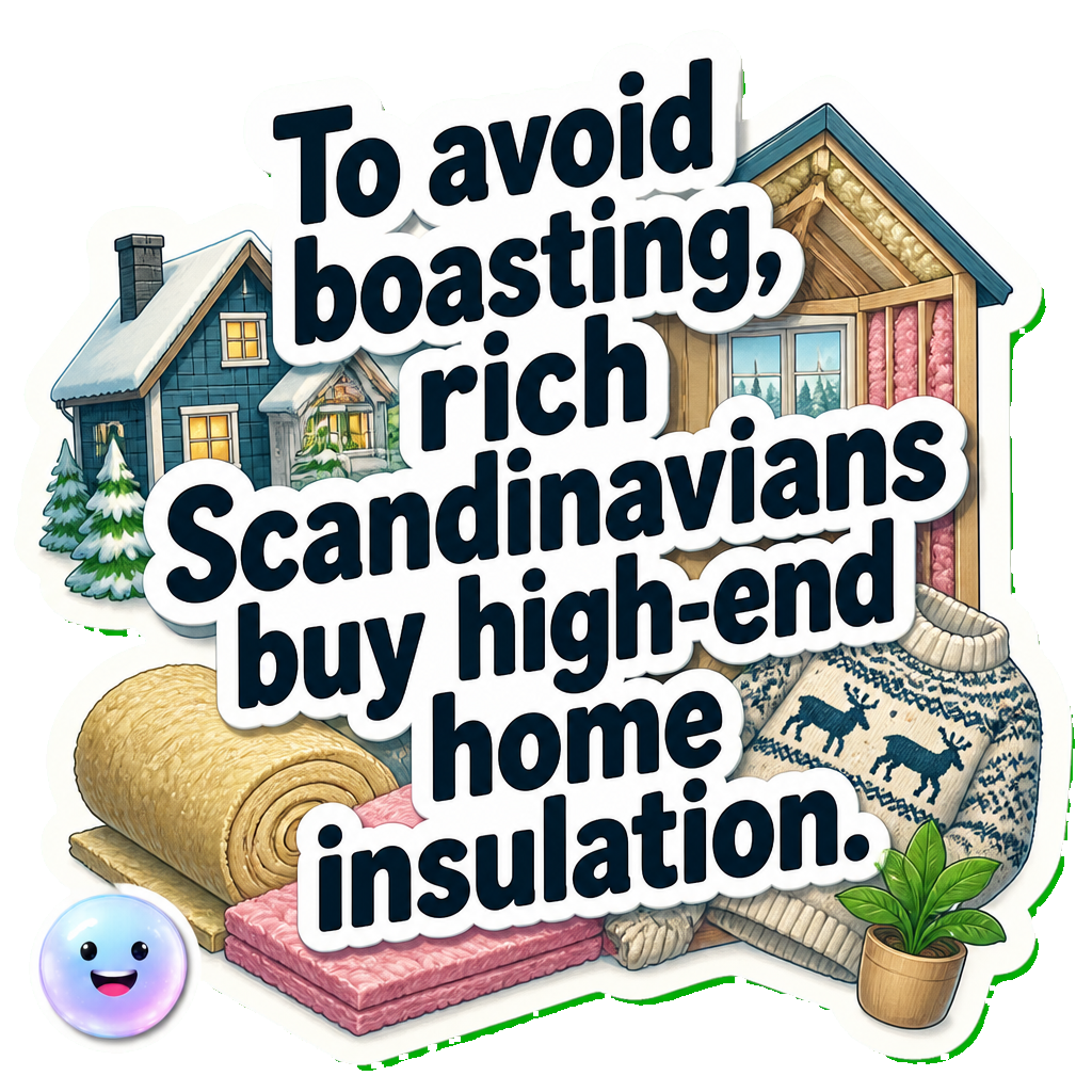 To avoid boasting, rich Scandinavians buy high-end home insulation.