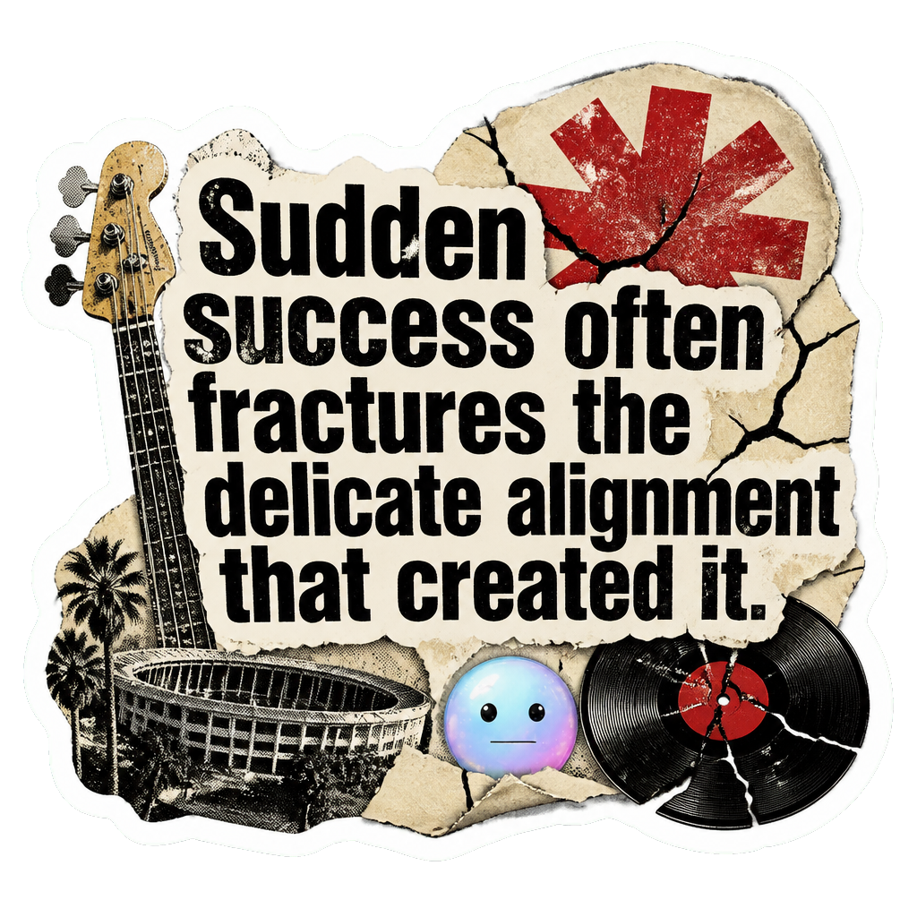 Sudden success often fractures the delicate alignment that created it.