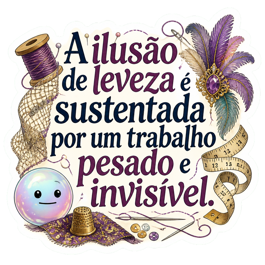 A ilusão de leveza é sustentada por um trabalho pesado e invisível.