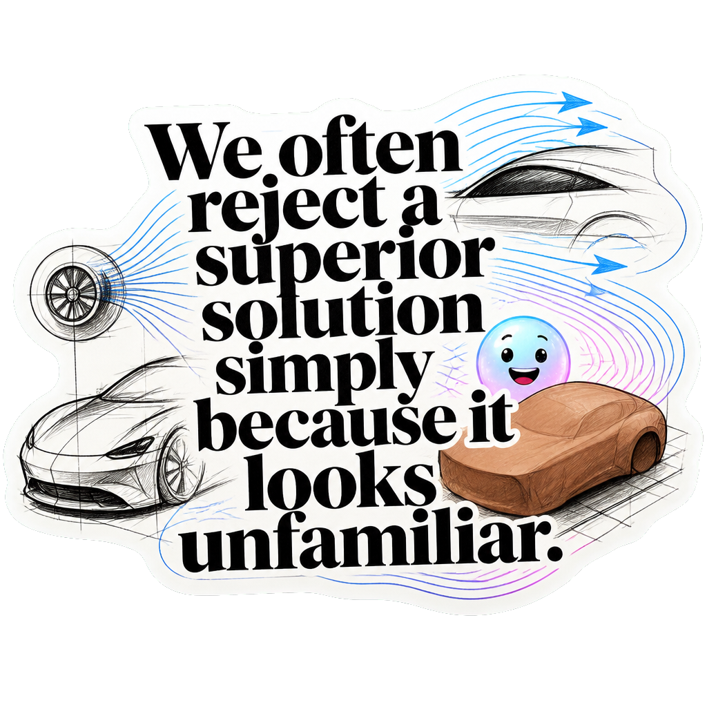 We often reject a superior solution simply because it looks unfamiliar.