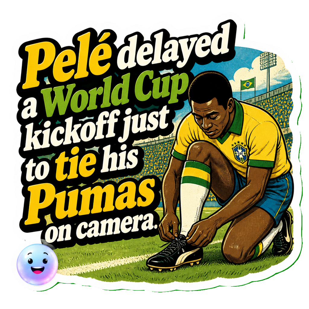 Pelé delayed a World Cup kickoff just to tie his Pumas on camera.