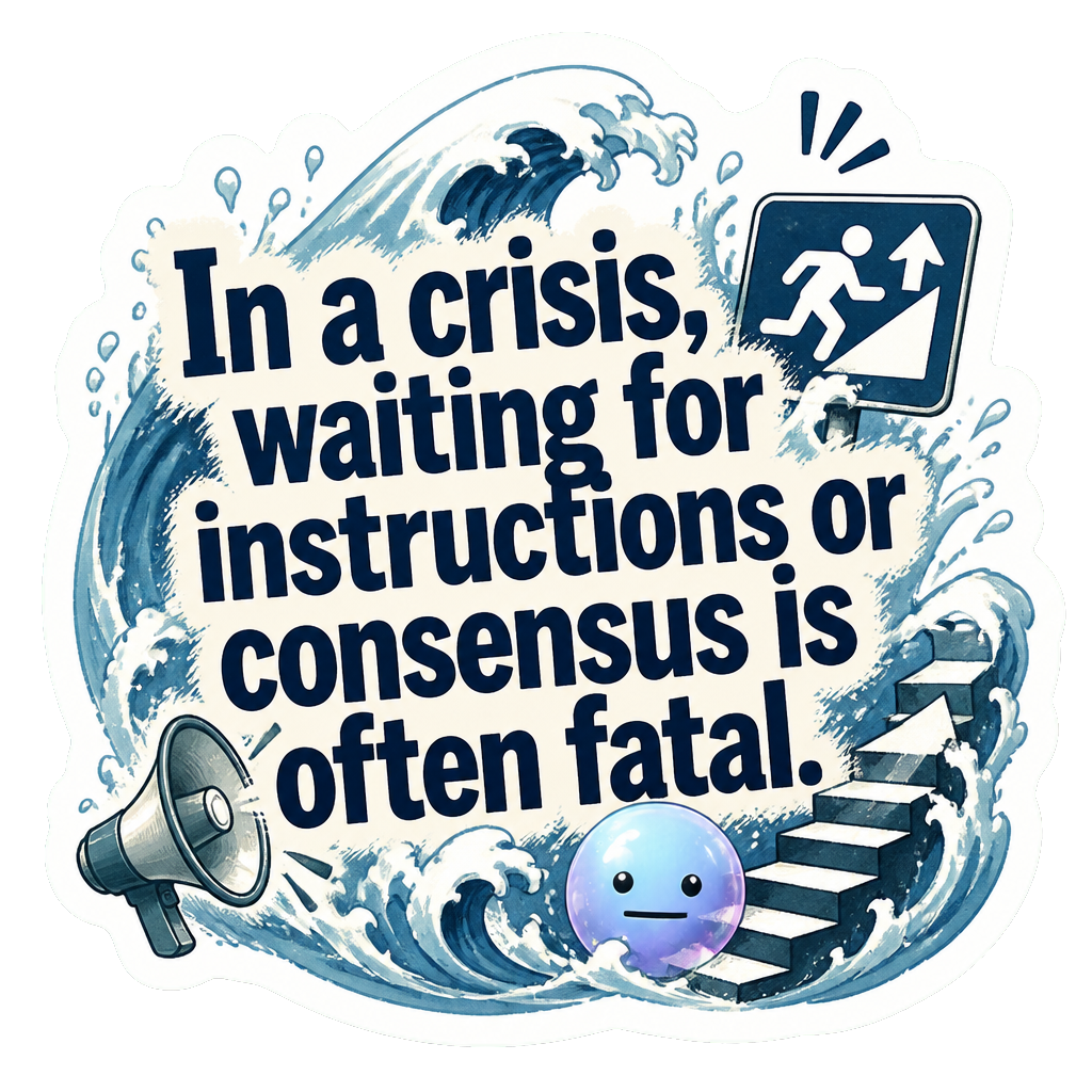 In a crisis, waiting for instructions or consensus is often fatal.