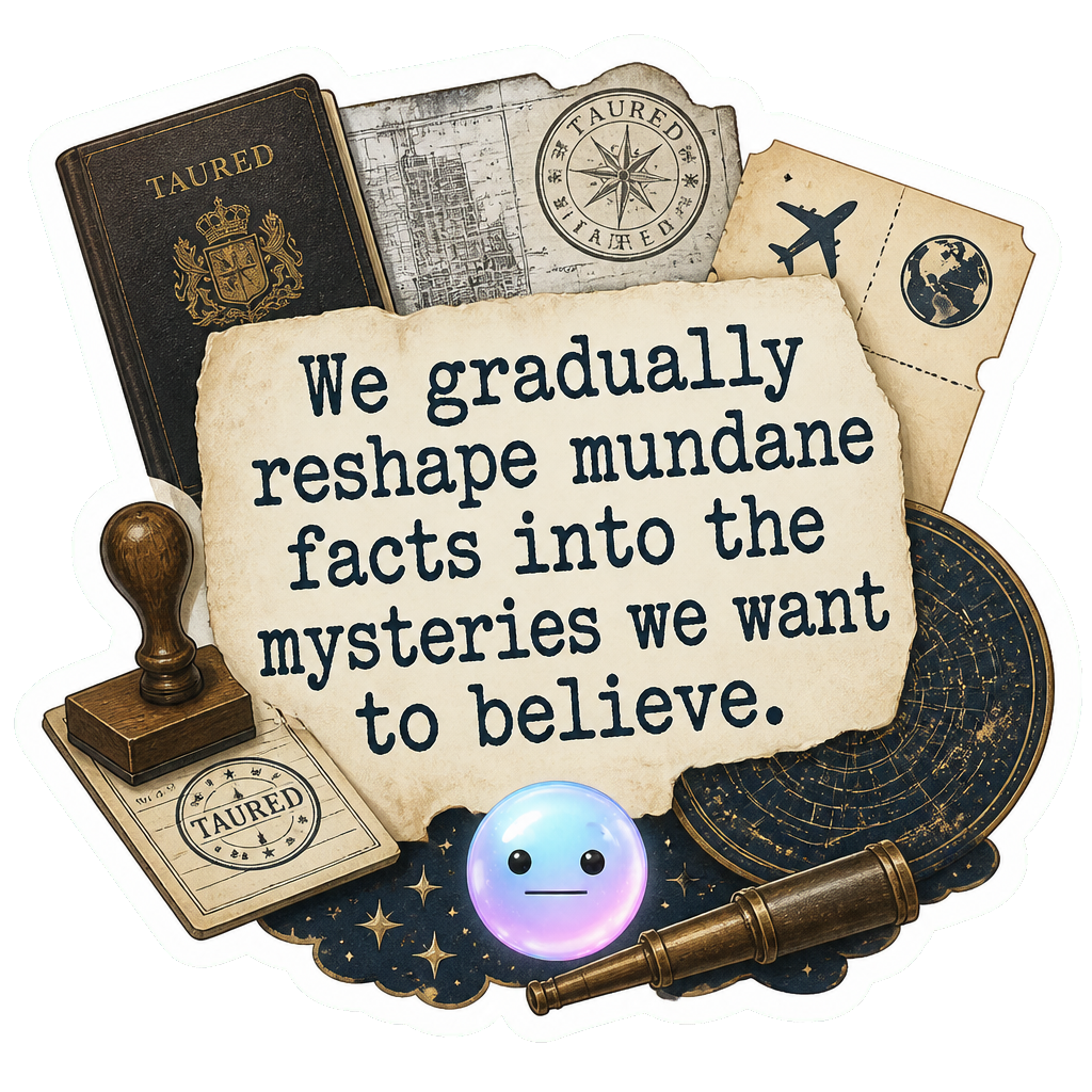 We gradually reshape mundane facts into the mysteries we want to believe.