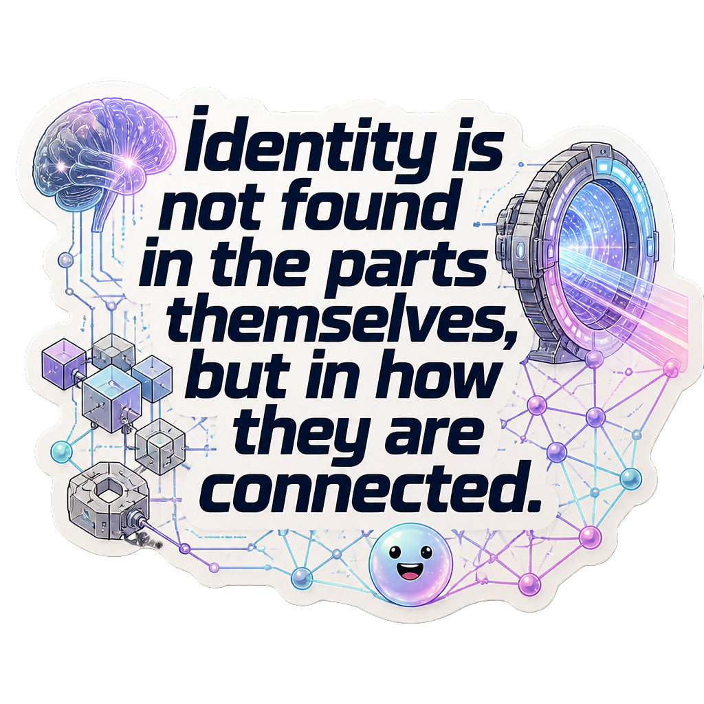 Identity is not found in the parts themselves, but in how they are connected.