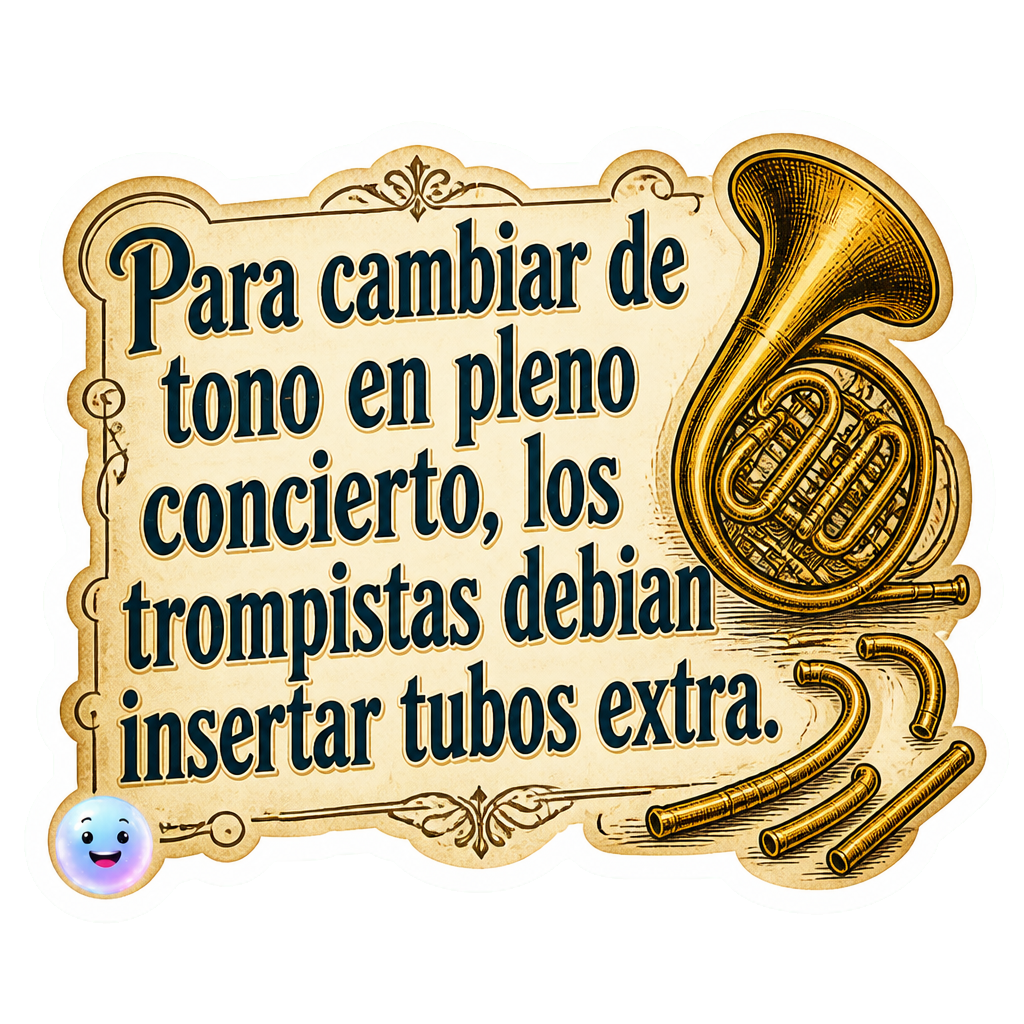 Para cambiar de tono en pleno concierto, los trompistas debían insertar tubos extra.