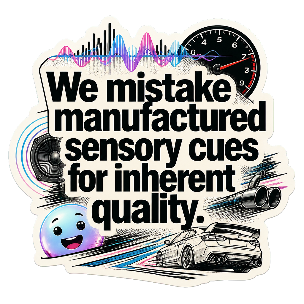 We mistake manufactured sensory cues for inherent quality.