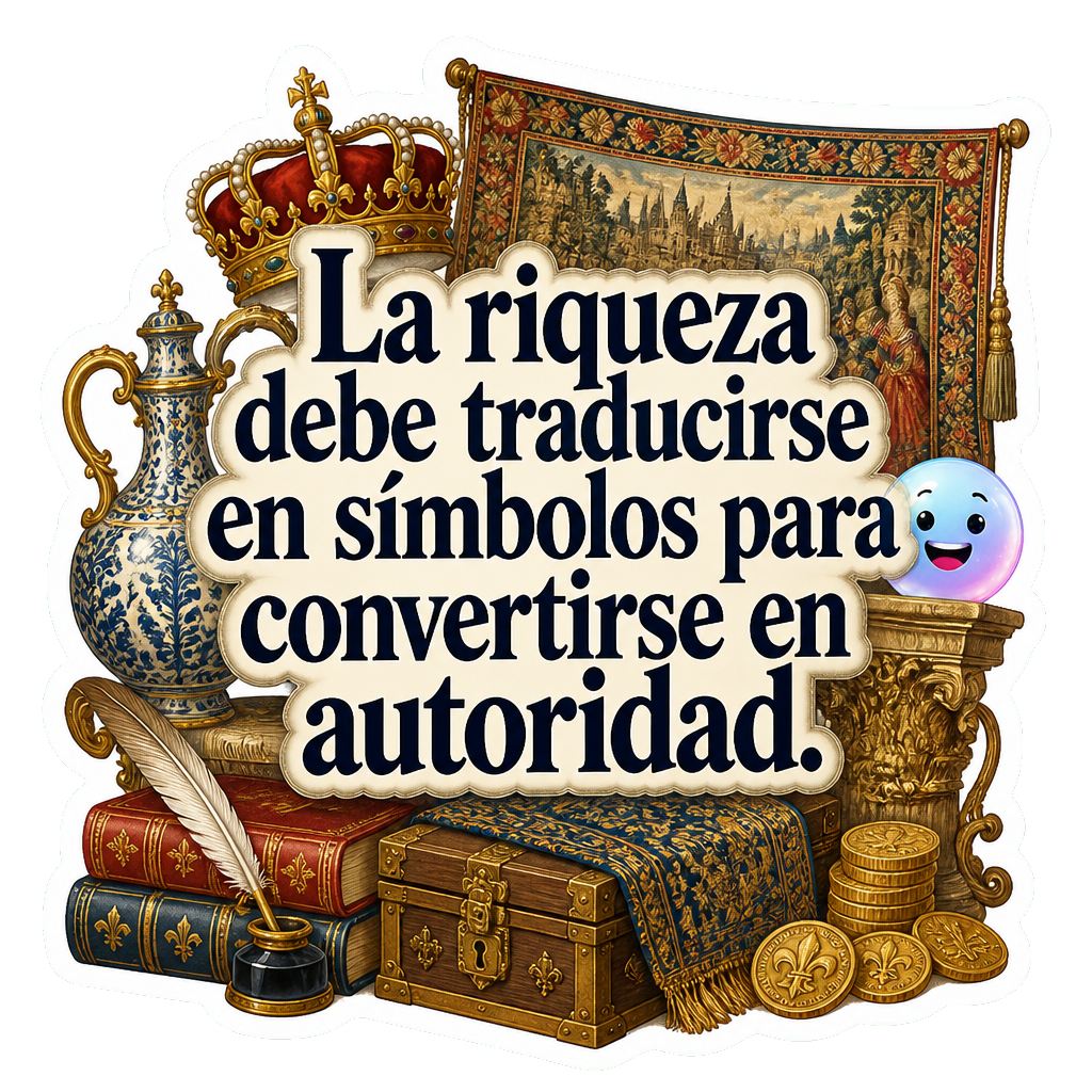 La riqueza debe traducirse en símbolos para convertirse en autoridad.