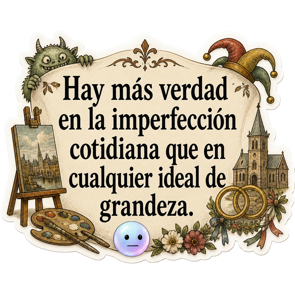 Hay más verdad en la imperfección cotidiana que en cualquier ideal de grandeza.