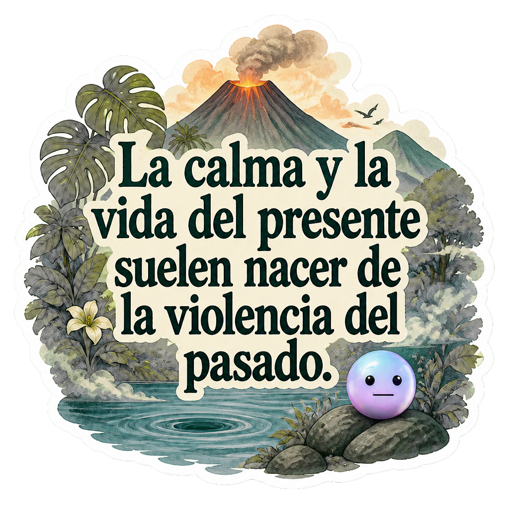La calma y la vida del presente suelen nacer de la violencia del pasado.