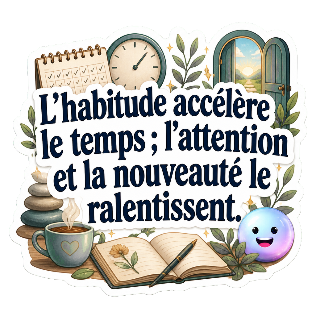 L'habitude accélère le temps ; l'attention et la nouveauté le ralentissent.