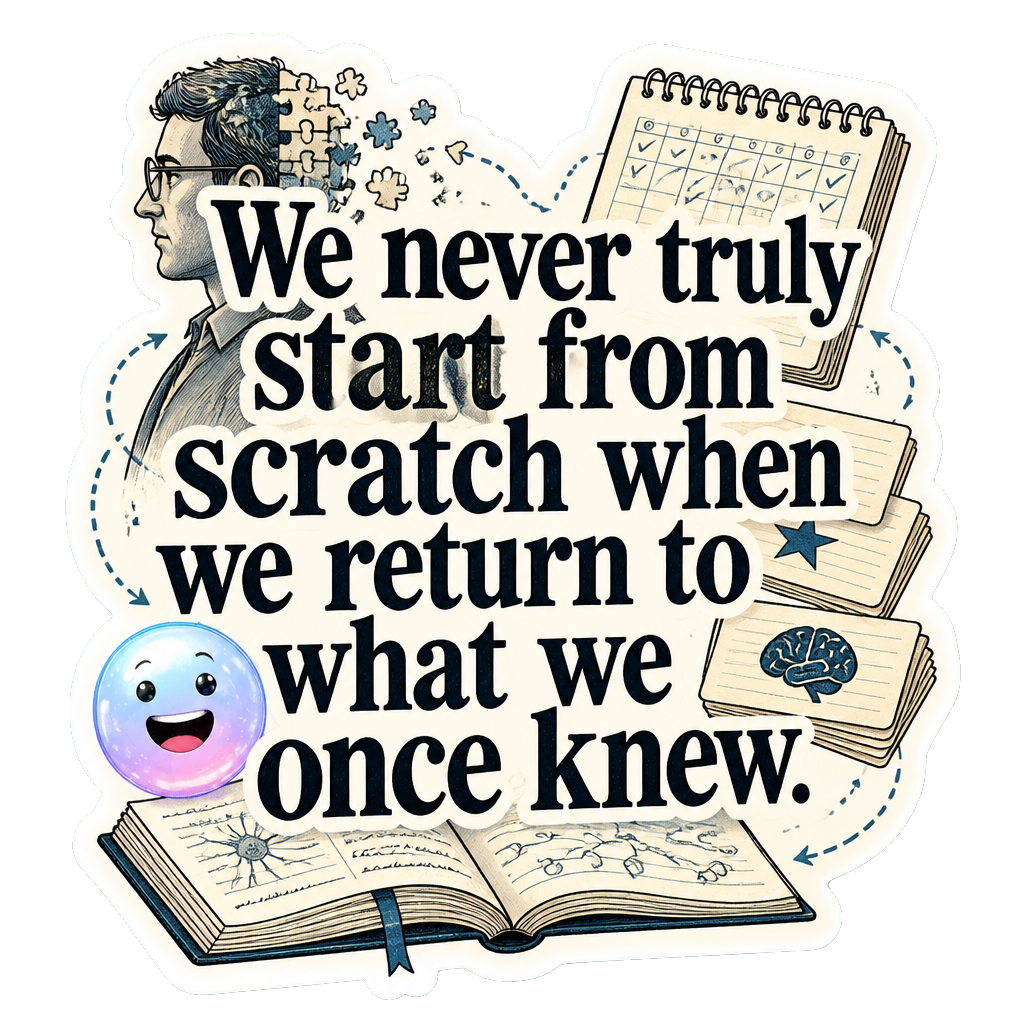 We never truly start from scratch when we return to what we once knew.