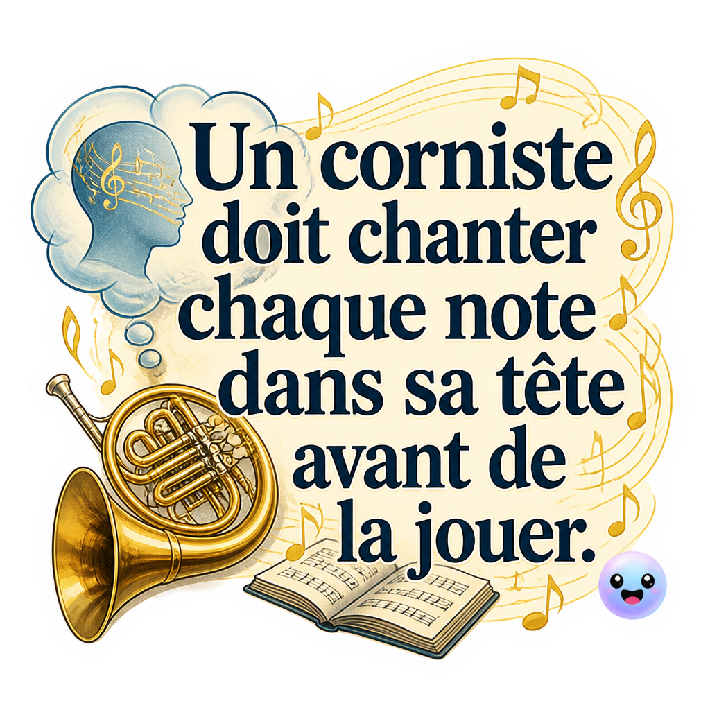 Un corniste doit chanter chaque note dans sa tête avant de la jouer.