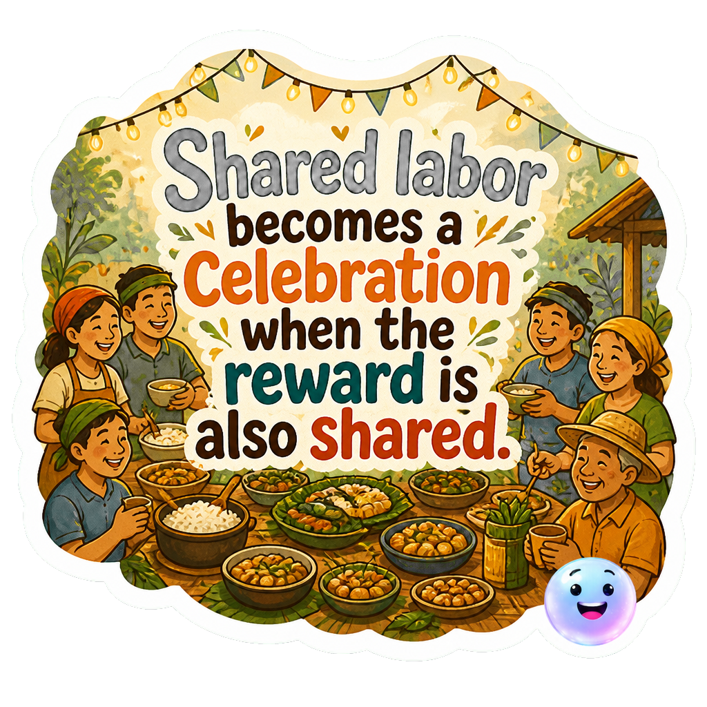 Shared labor becomes a celebration when the reward is also shared.