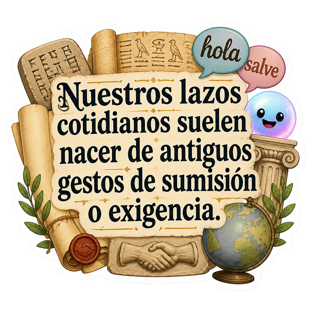 Nuestros lazos cotidianos suelen nacer de antiguos gestos de sumisión o exigencia.