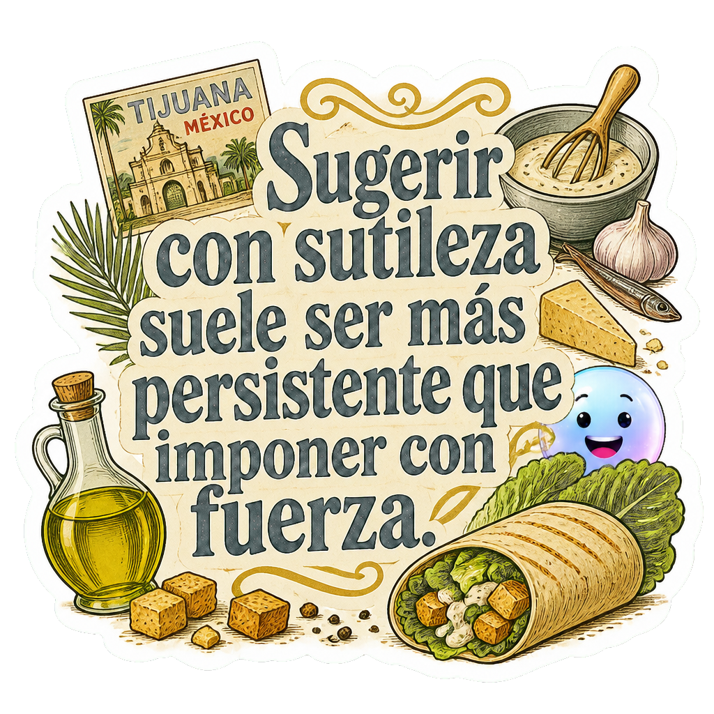 Sugerir con sutileza suele ser más persistente que imponer con fuerza.