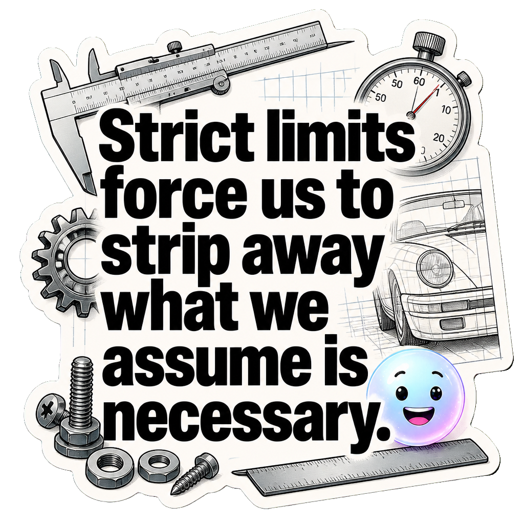Strict limits force us to strip away what we assume is necessary.
