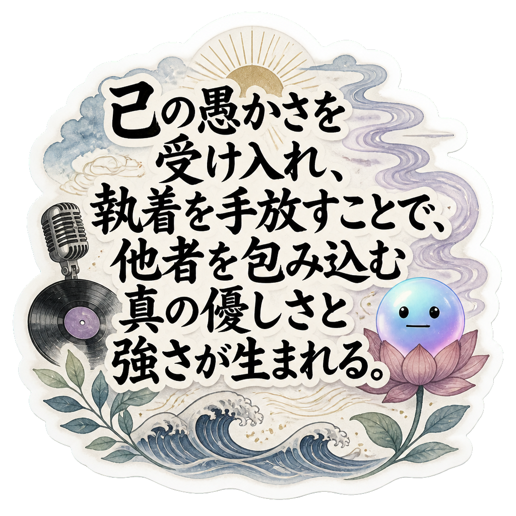 己の愚かさを受け入れ、執着を手放すことで、他者を包み込む真の優しさと強さが生まれる。