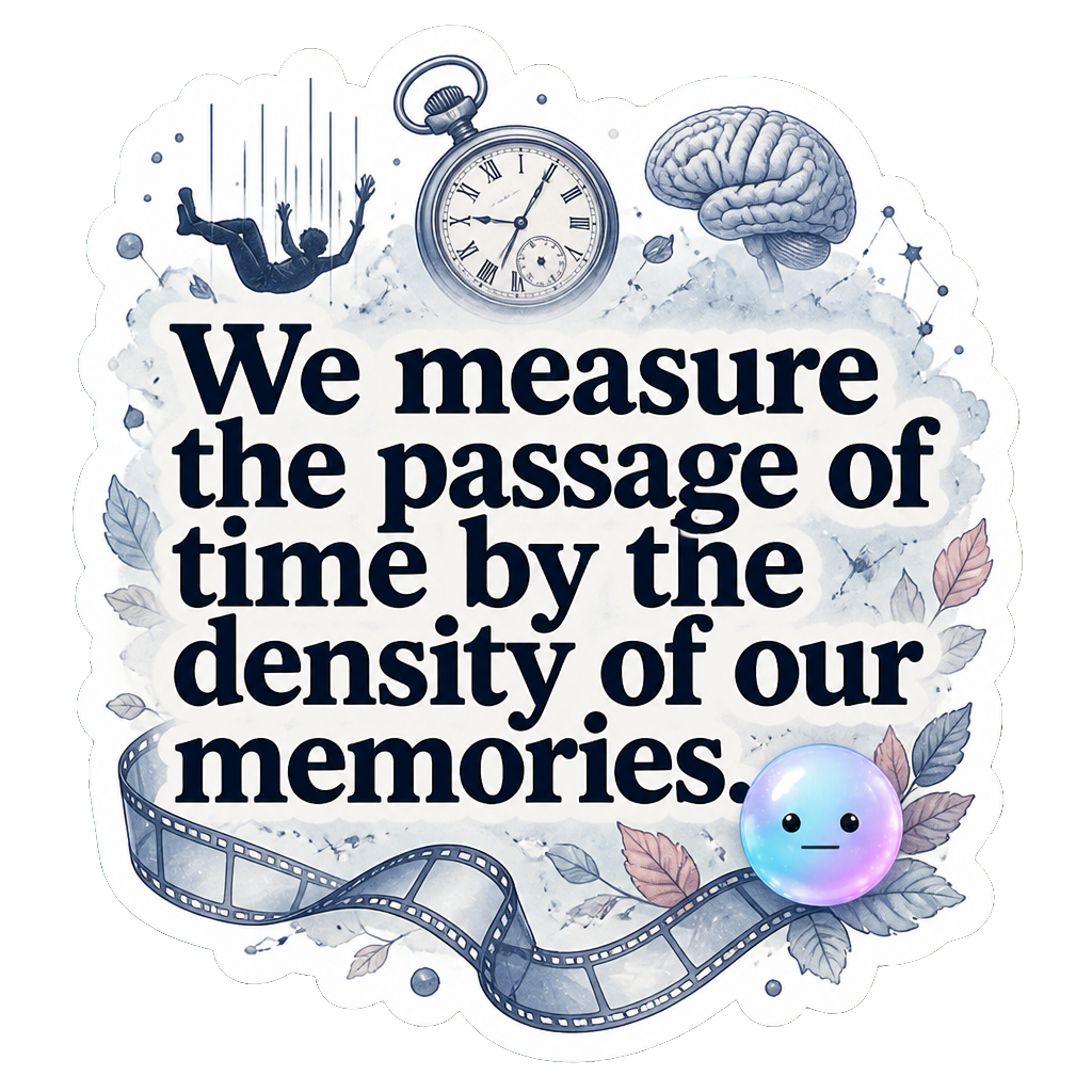 We measure the passage of time by the density of our memories.
