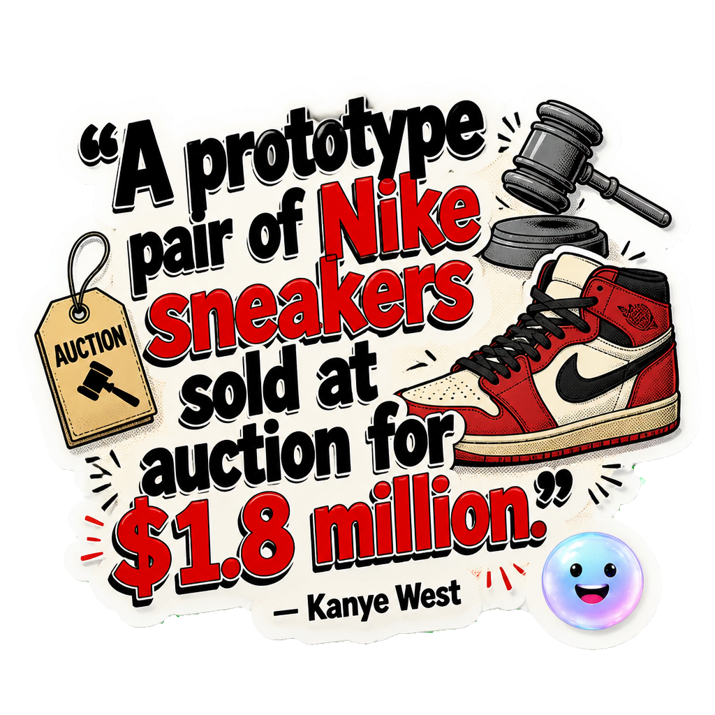 A prototype pair of Nike sneakers sold at auction for $1.8 million.