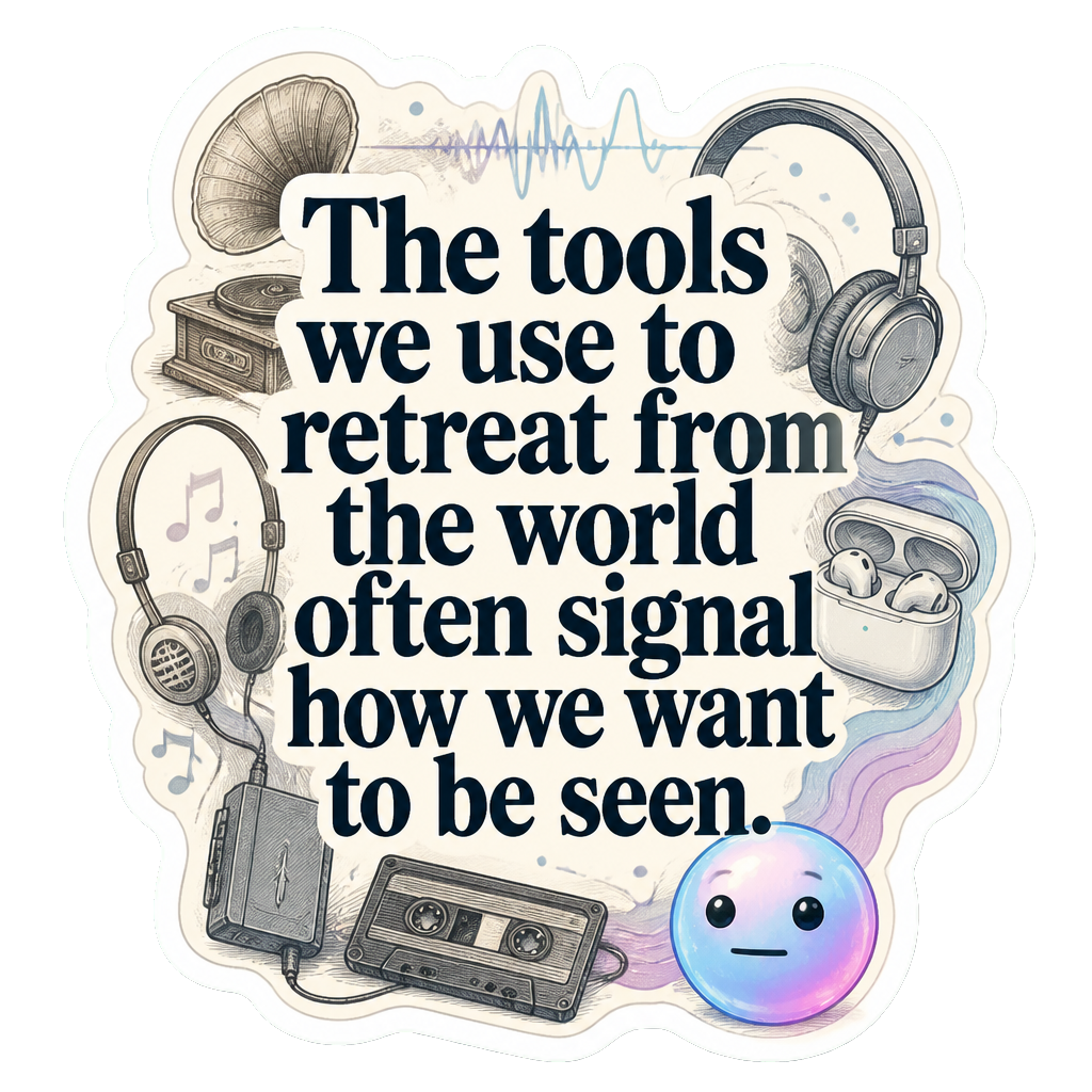 The tools we use to retreat from the world often signal how we want to be seen.
