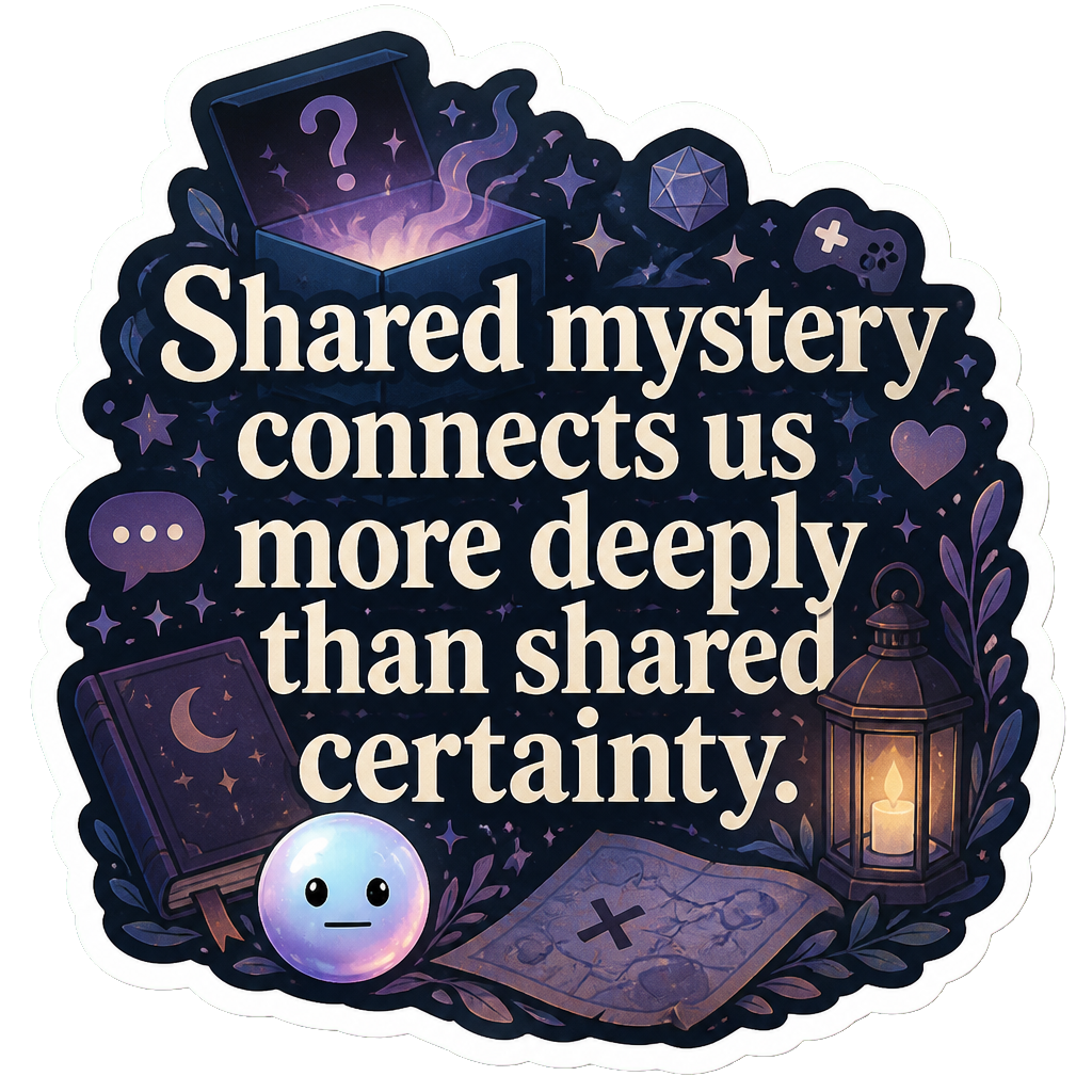 Shared mystery connects us more deeply than shared certainty.
