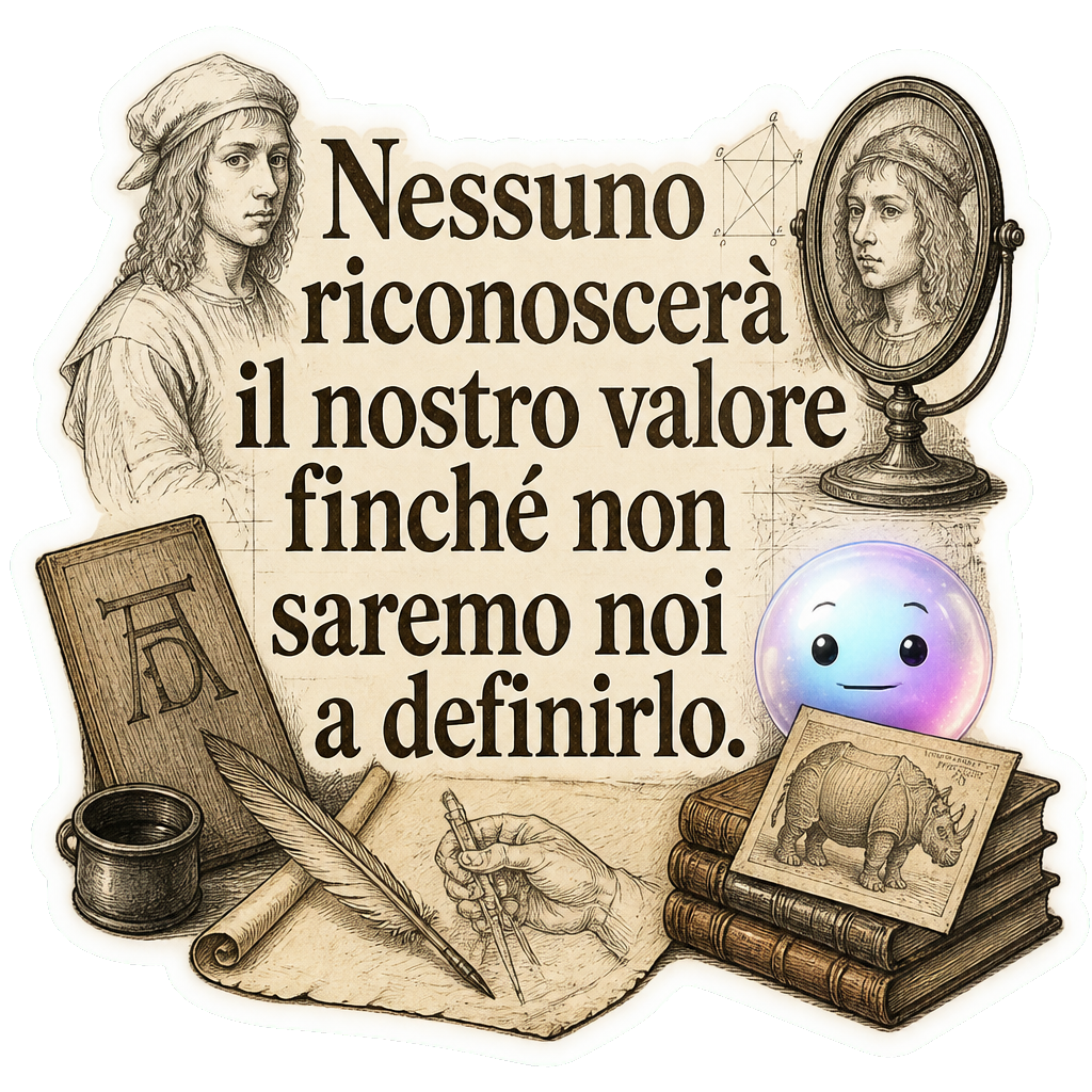 Nessuno riconoscerà il nostro valore finché non saremo noi a definirlo.