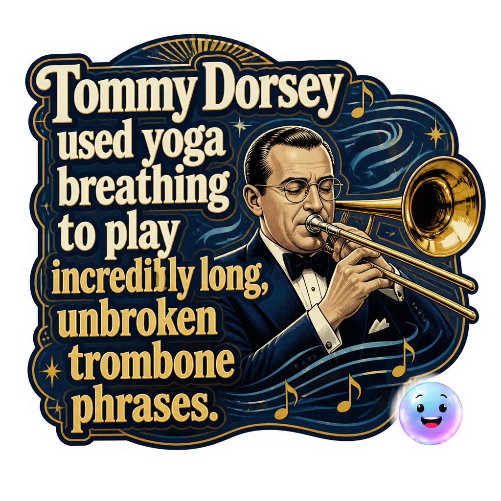 Tommy Dorsey used yoga breathing to play incredibly long, unbroken trombone phrases.